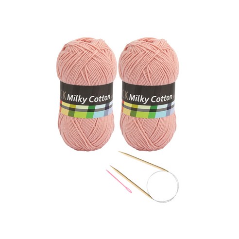브랜드얀 요정모자 핸드워머 DIY세트 밀키코튼 블랙라벨 2p + 고급 줄바늘 5.0mm + 플라스틱 돗바늘 랜덤 발송, 인디언