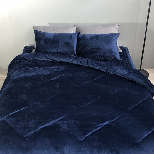 리빙홈데일리 로엘 고밀도 극세사 차렵이불, 네이비