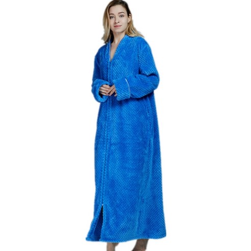 더자카 빅프리 플란넬 가운 XL, 블루, 1개
