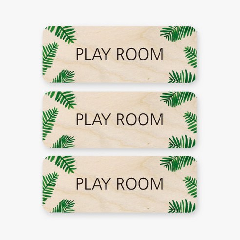 모두의팩토리 트로피컬 미니 직사각 도어사인 3p, 16 PLAY ROOM