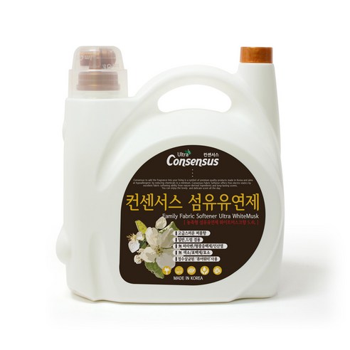 컨센서스 패밀리 농축 섬유유연제 화이트머스크 본품, 5.4L, 1개