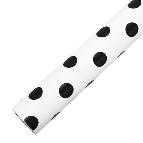 포포팬시 빅도트 종이포장지 53cm x 20m, 블랙, 1개