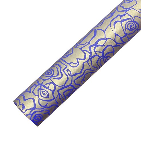 포포팬시 장미 종이포장지 53cm x 20m, 블루, 1개