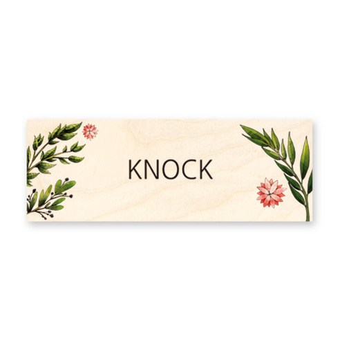 모두의팩토리 그린 도어사인 자작나무 디자인 문패, 25 KNOCK