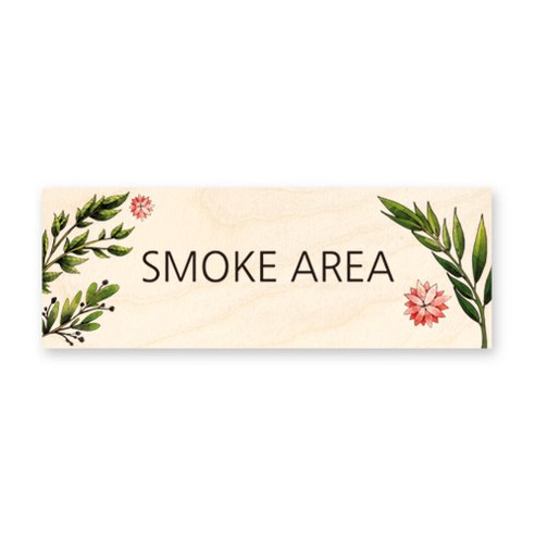 모두의팩토리 그린 도어사인 자작나무 디자인 문패, 21 SMOKE AREA