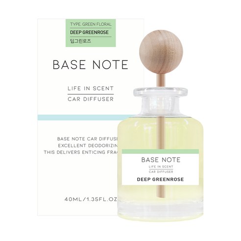 베이스노트 차량용 디퓨져 40ml, 딥 그린로즈, 1개