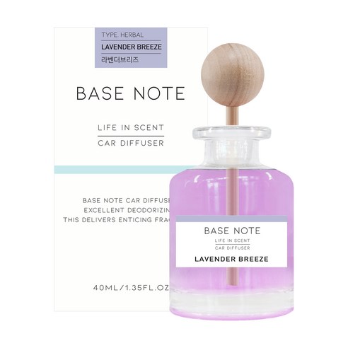 베이스노트 차량용 디퓨져 40ml, 라벤더 브리즈, 1개