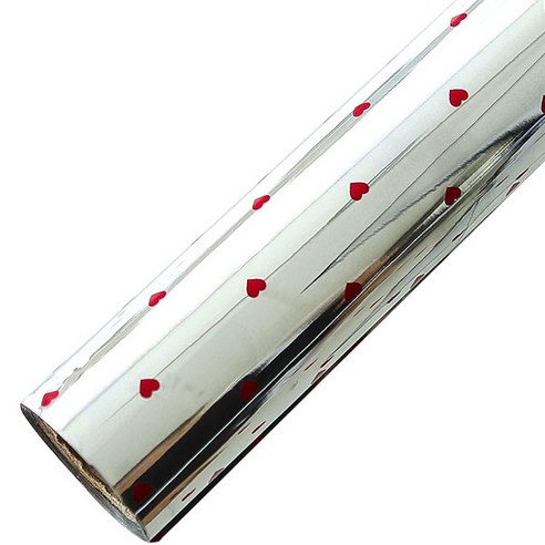 미니하트 비닐 증착 포장지 대 53cm x 17m, 레드, 1개