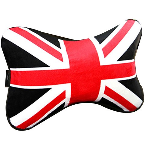 차바치 유니언잭 극세사 메모리폼 목쿠션, 블랙잭
