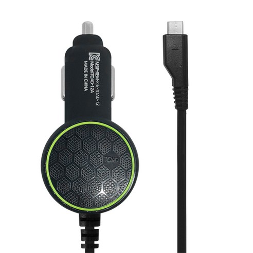 토드 2.4A 초고속 충전기 9V USB Type-C 일체형 케이블 1m, TOAD-12A, 혼합 색상