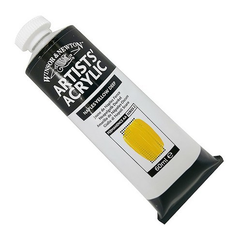 윈저앤뉴튼 아티스트 아크릴물감 S2 019 AzoYellowMedium, 60ml 521PhthaloGreen(YellowShade, 1
