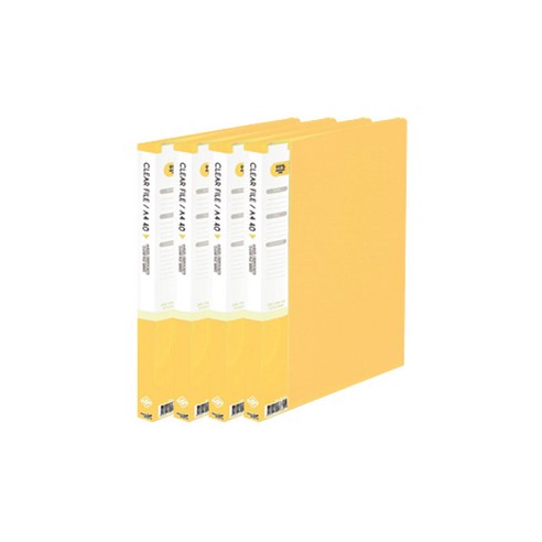 희망화일 클리어화일 40p, 노랑, 4개입