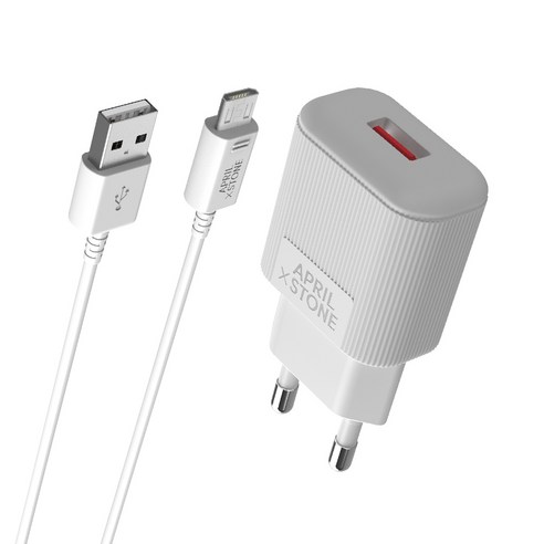 에이프릴스톤 고속충전기 QC 3.0 5핀, 페블화이트, 1개