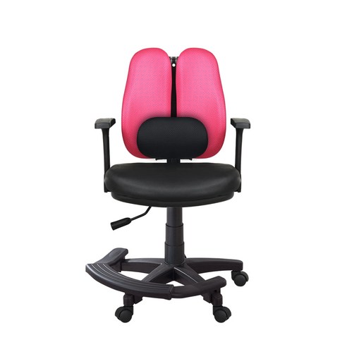 이편한의자 버블 메쉬 의자 3012 + 발받침대 세트, 핑크