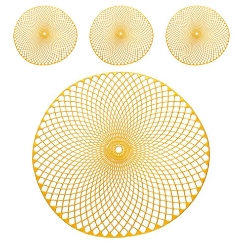 앤티스 나선형 패턴 테이블매트 4p, 골드, 38 x 38cm
