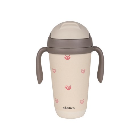 노르디코 킨더 빨대컵 350 ml, 핑크여우, 1개