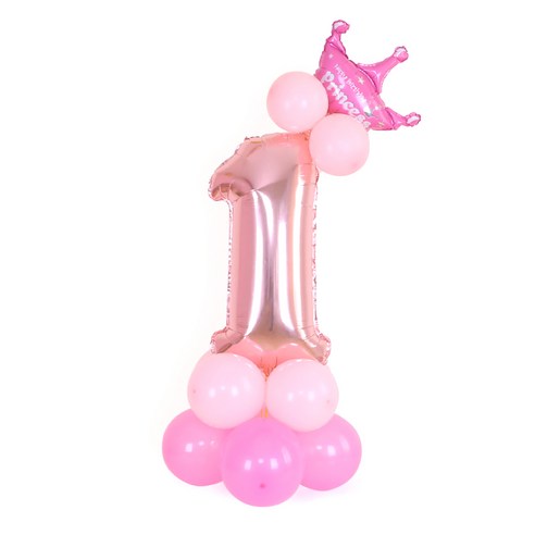 DM 알럽홈 파티 스탠드 숫자풍선, 로즈골드 숫자1, 1개