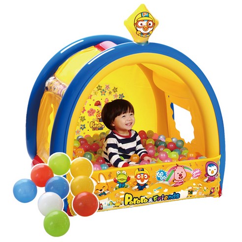아하토이 뽀로로 볼하우스 + 원색공 200p, 혼합 색상, 1세트