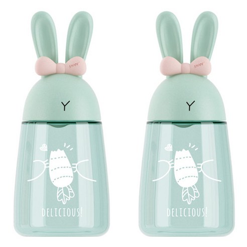 푸코 매직 래빗 투명보틀 2p, 시안, 400ml