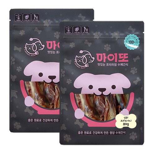 마이또 심쿵 반려견 국내산 수제간식, 오리도가니맛, 2개입