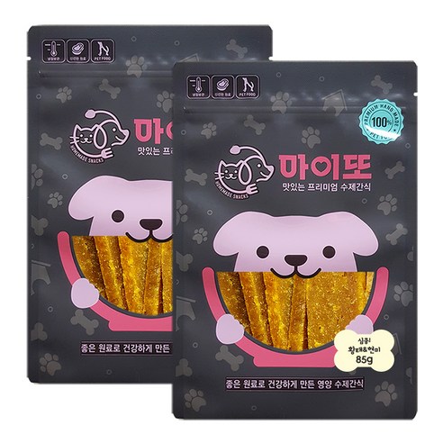마이또 심쿵 반려견 국내산 수제간식, 황태 + 현미 혼합맛, 2개입