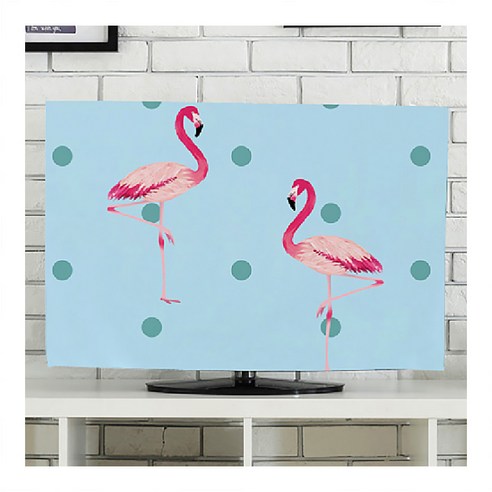 디엠코퍼레이션 알럽홈 아트 패브릭 TV 커버, 블루플라밍고