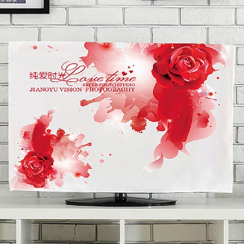 디엠코퍼레이션 알럽홈 아트 패브릭 TV 커버, 장미꽃