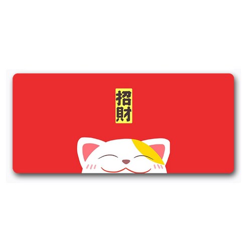 DM 알럽컴 럭키 고양이 마우스 장패드 40 x 90 x 3 cm, 레드14, 1개