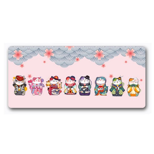 DM 알럽컴 럭키 고양이 마우스 장패드 40 x 90 x 3 cm, 고양이들16, 1개
