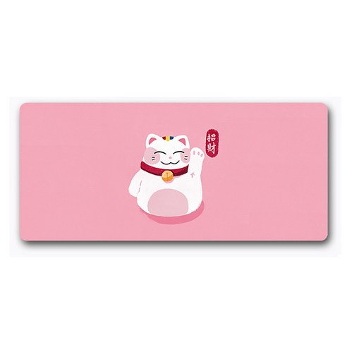 DM 알럽컴 럭키 고양이 마우스 장패드 40 x 90 x 3 cm, 핑크2, 1개