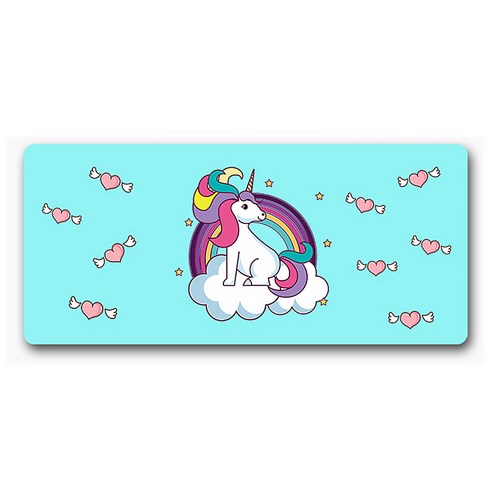 DM 알럽홈 유니콘 프린팅 마우스 장패드 40 x 90 x 0.3 cm, 하트날개13, 1개