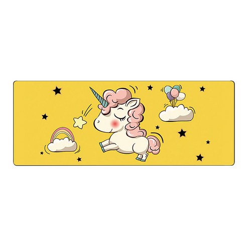 DM 알럽컴 러버 마우스 장패드 80 x 30 cm, 옐로우유니콘, 1개
