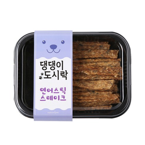 네이처펫 댕댕이도시락 수제간식, 연어스틱 스테이크맛, 1개