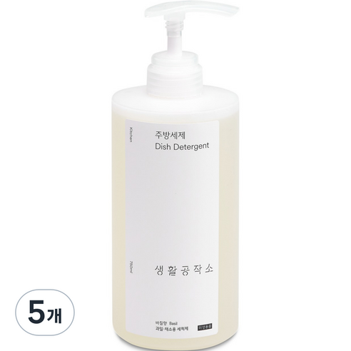생활공작소 바질향 주방세제, 750ml, 5개
