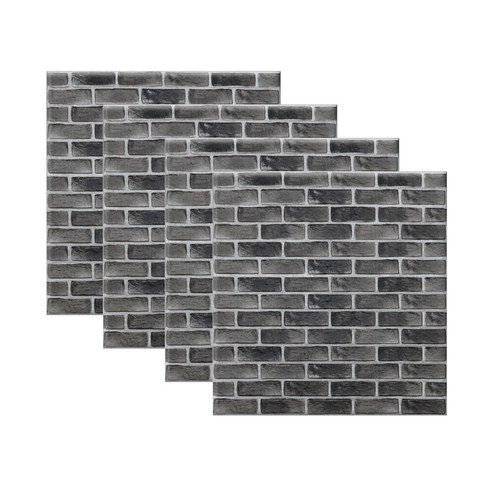 엘트리 더리얼 쿠션벽돌 폼블럭 1m x 1m, 다크그레이, 4개입
