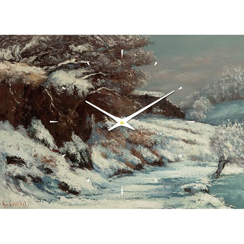 더윤 레티나 명화시계 30 x 42 cm, 쿠르베 눈 내린 풍경