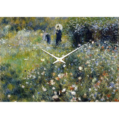 더윤 디자인 레티나 명화시계 30 x 42 cm, 르누아르 풀밭 길