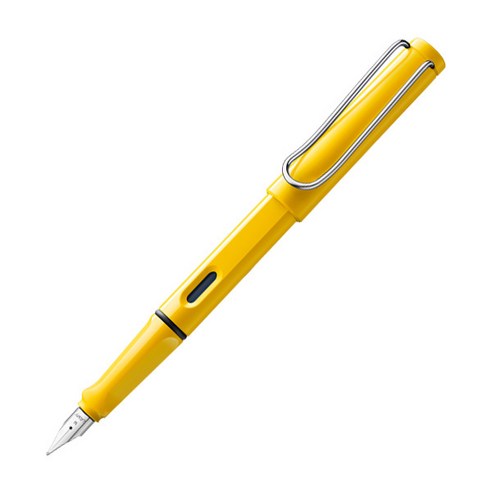 LAMY 만년필 사파리 블랙 틴케이스 세트, M, 옐로우