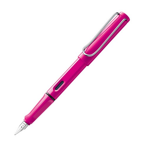LAMY 만년필 사파리 블랙 틴케이스 세트, M, 핑크