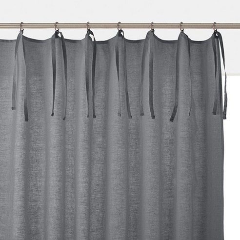 라흐두뜨 린넨 믹스 커튼 타이탑 F709268, dark grey