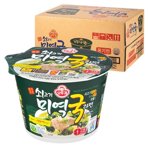 오뚜기 쇠고기 미역국라면 용기 100g, 12개