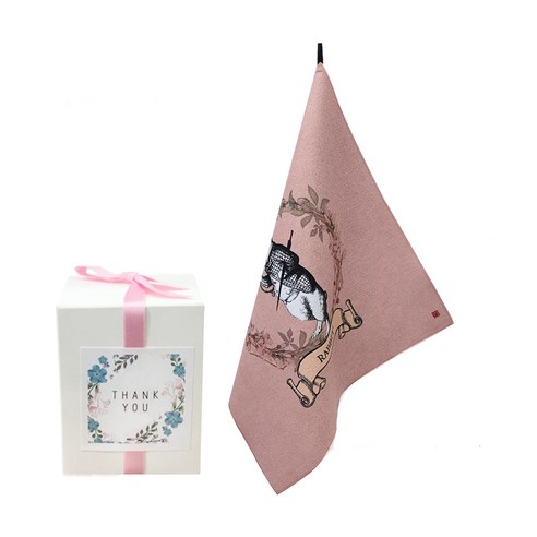삼육오데이 DIY 돌답례품 수건 10p + 박스 10p + 리본 핑크 12p + 땡큐스티커 12p, 래빗, 1세트