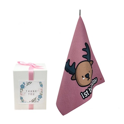 삼육오데이 DIY 돌답례품 수건 10p + 박스 10p + 리본 핑크 12p + 땡큐스티커 12p, 한살이에요, 1세트