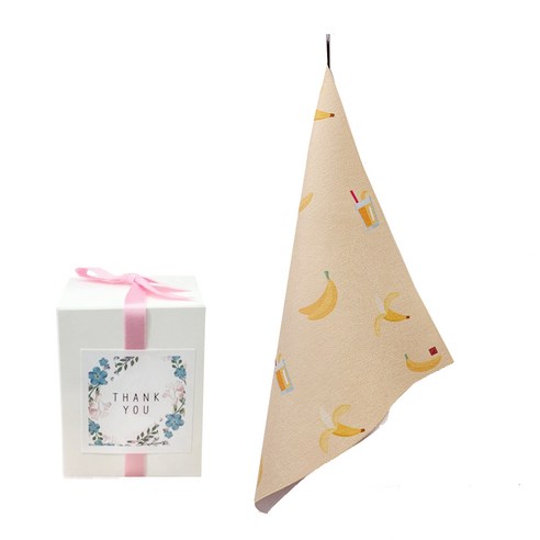 삼육오데이 DIY 돌답례품 수건 10p + 박스 10p + 리본 핑크 12p + 땡큐스티커 12p, 달콤노랑, 1세트