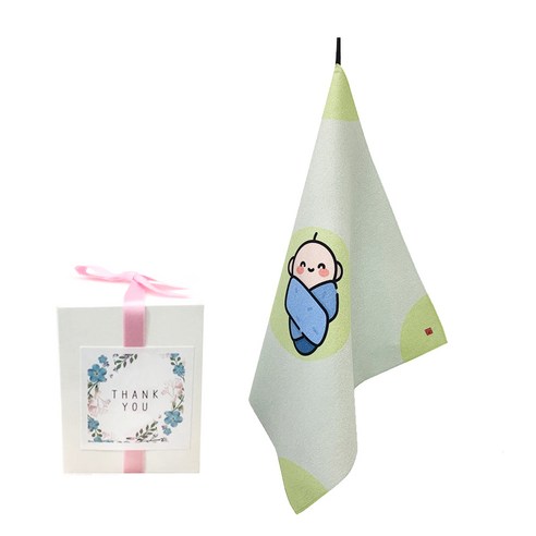 삼육오데이 DIY 돌답례품 수건 10p + 박스 10p + 리본 핑크 12p + 땡큐스티커 12p, 스마일베이비, 1세트
