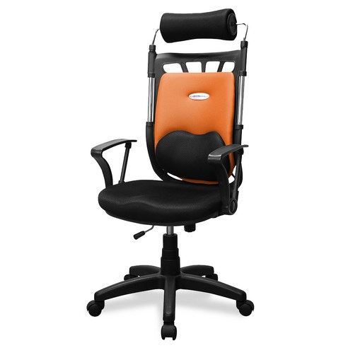 체어빌 챔프200 블랙 메쉬원단 의자, 오렌지