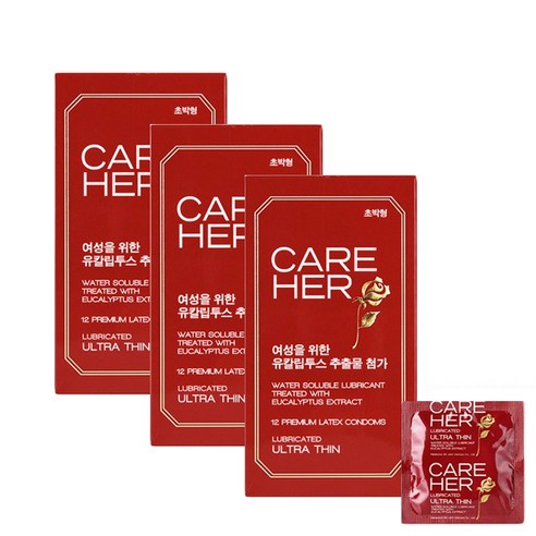 케어허 콘돔, 12개입, 3개