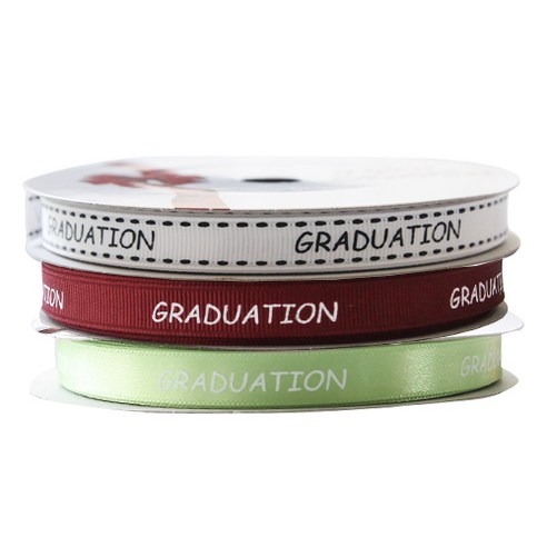 TOCTOC 팬시굿즈 GRADUATION 프린팅 포장리본 세트, NO15