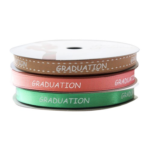 TOCTOC 팬시굿즈 GRADUATION 프린팅 포장리본 세트, NO18