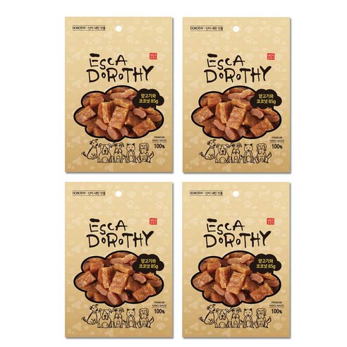 피지마켓 에스카도로시 국내산 수제 애견간식, 양고기 + 코코넛 혼합맛, 4개